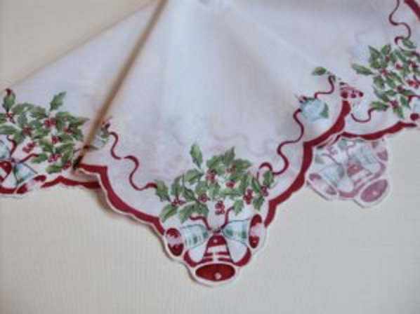 Holiday Hankies Holiday Bells & Holly