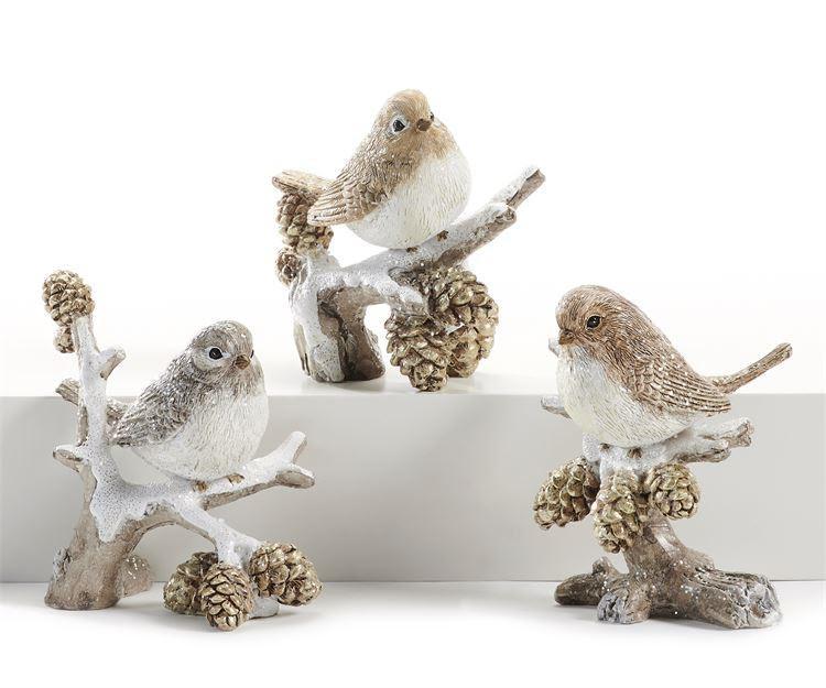 Holiday Figurine | Bird & Snowy Branch