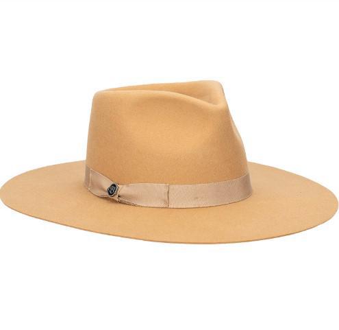 Celebration Wool Felt Flat Brim Hat Honey