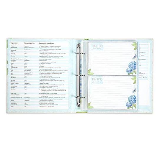 Hydrangea Recipe Binder with Recipe Cards