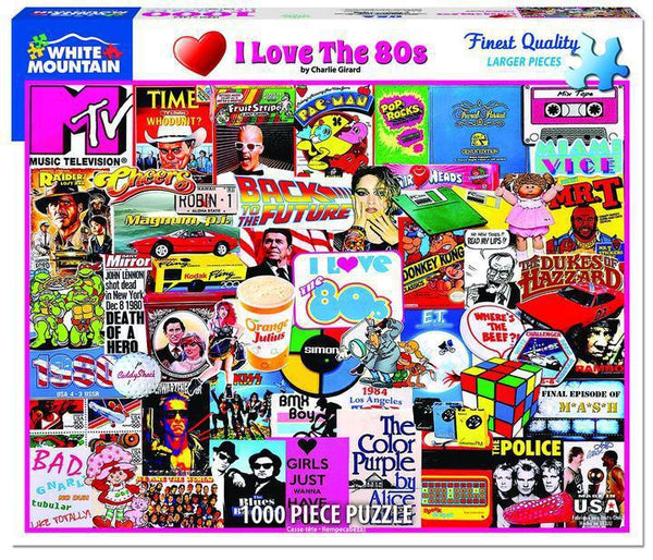 I Love the 80s 1000 Piece Jigsaw Puzzle by White Mountain Puzzles