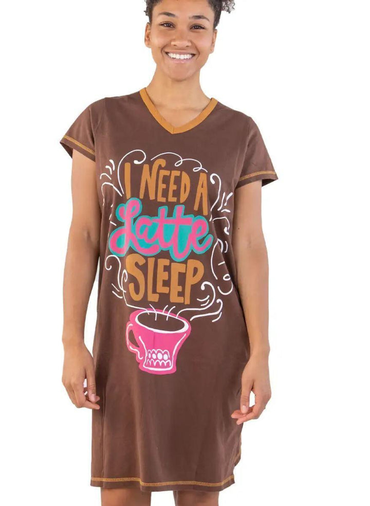 I Need a Latte Sleep Nightshirt