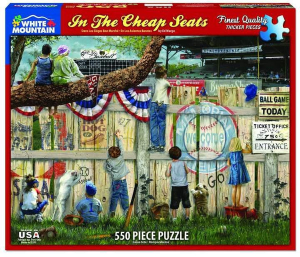 In the Cheap Seats 550 Piece Jigsaw Puzzle by White Mountain Puzzle