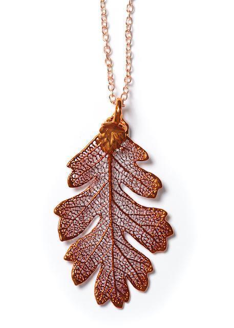 Iridescent Copper Oak Leaf Necklace Copy