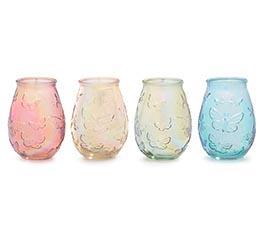 Iridescent Glass Vase Butterflies