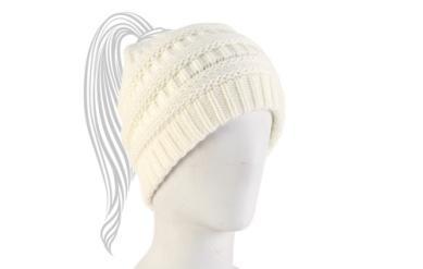 Ponytail Knit Cap Ivory