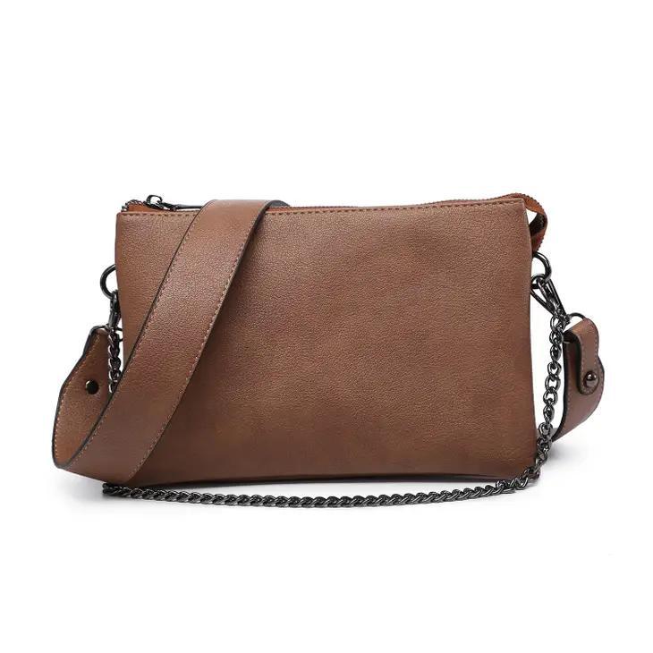 Izzy Crossbody Bag with Chain Strap | Brown