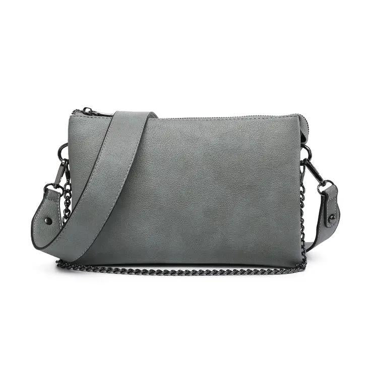 Izzy Crossbody Bag with Chain Strap | Earth Grey