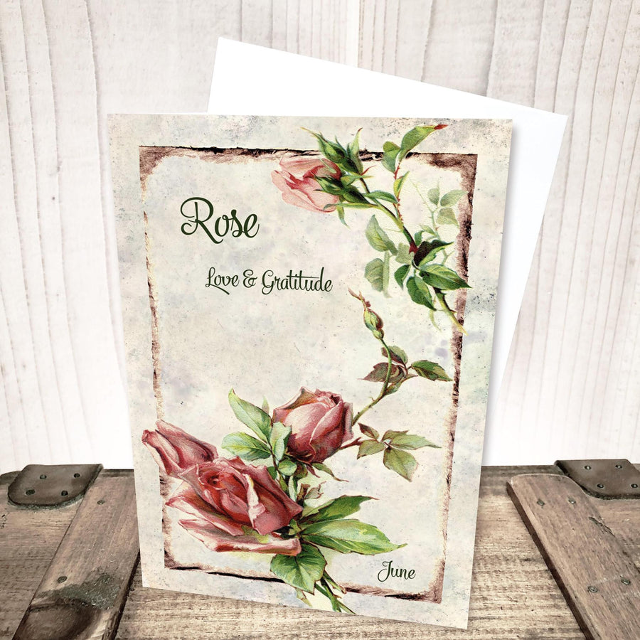 June Rose Flower Card by Yesterday's Best