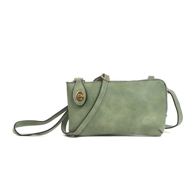 Kendall Crossbody Wristlet with Twist Lock Closure | Jade
