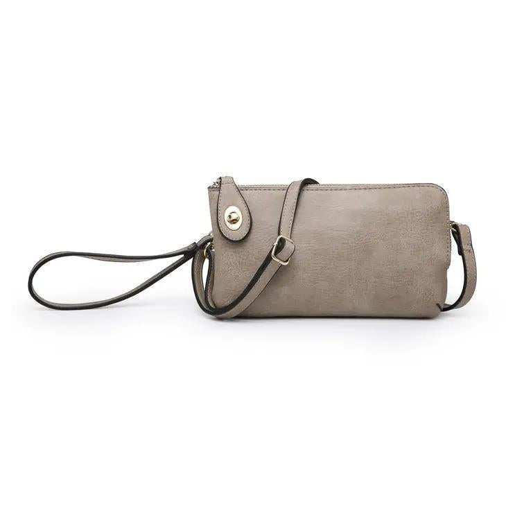 Kendall Crossbody Wristlet with Twist Lock Closure | Light Stone