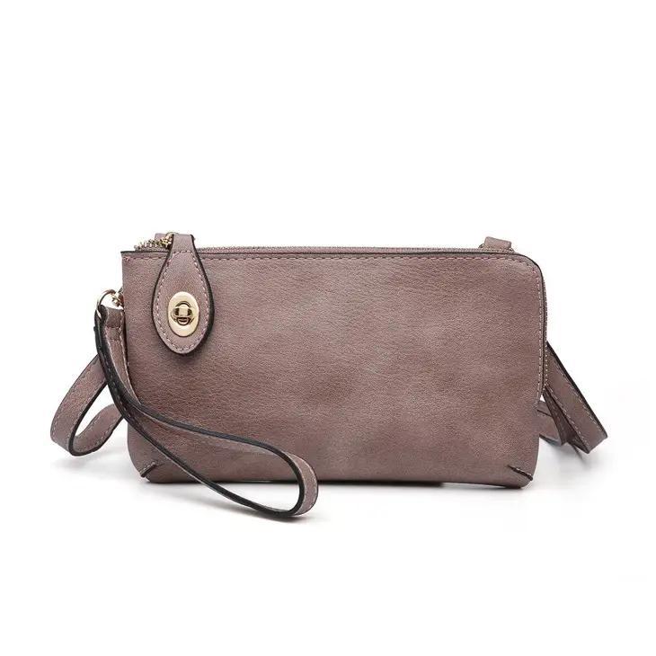 Kendall Crossbody Wristlet with Twist Lock Closure | Rosewood
