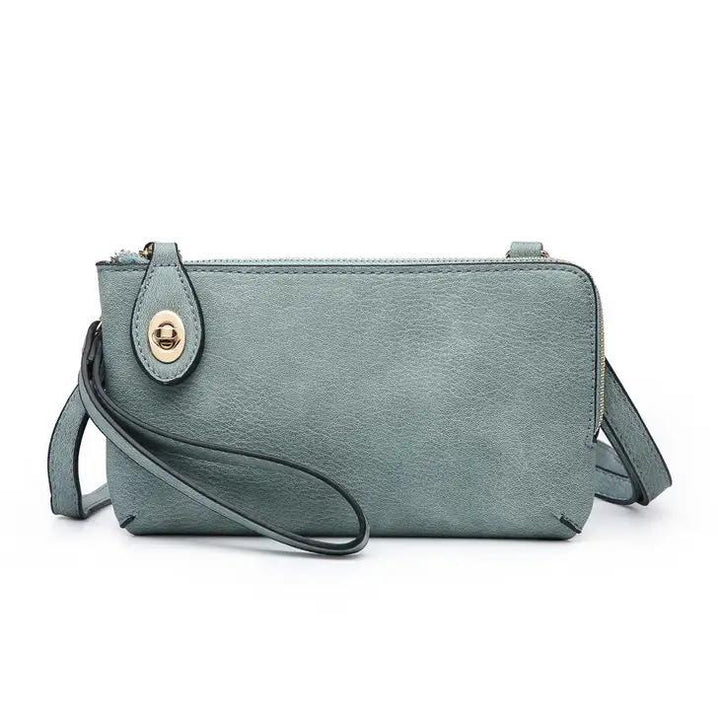 Kendall Crossbody Wristlet with Twist Lock Closure | Teal