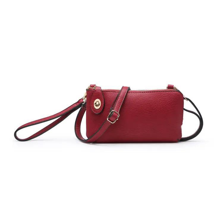 Kendall Crossbody Wristlet with Twist Lock Closure | Wine