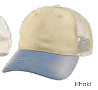 Unstructured Cotton Baseball Cap Khaki/Blue