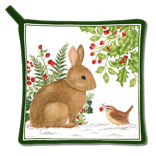 Kitchen Potholder | Brown Winter Bunny