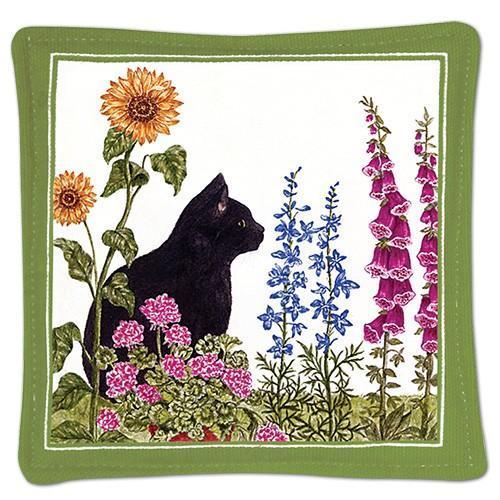 Kitchen Potholder Cat With Flowers