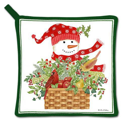 Kitchen Potholder | Snowman & Basket
