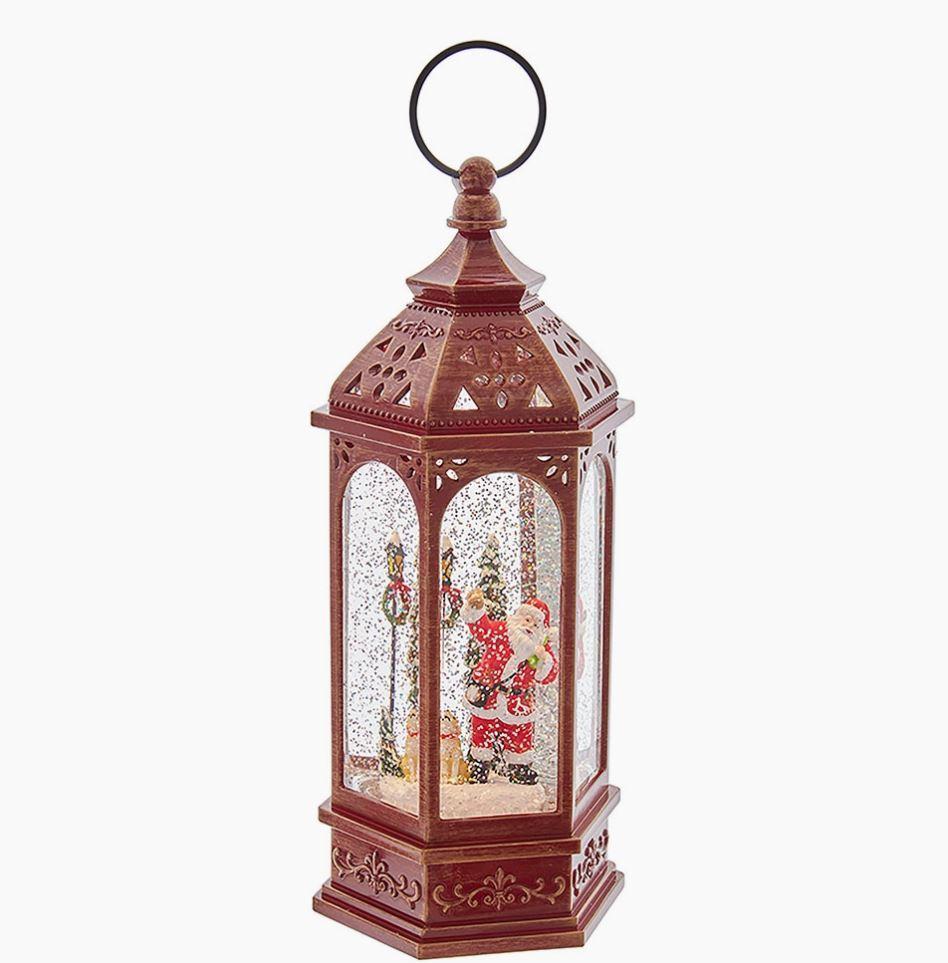 Kurt S. Adler Musical Christmas Water Globe | Santa Lantern