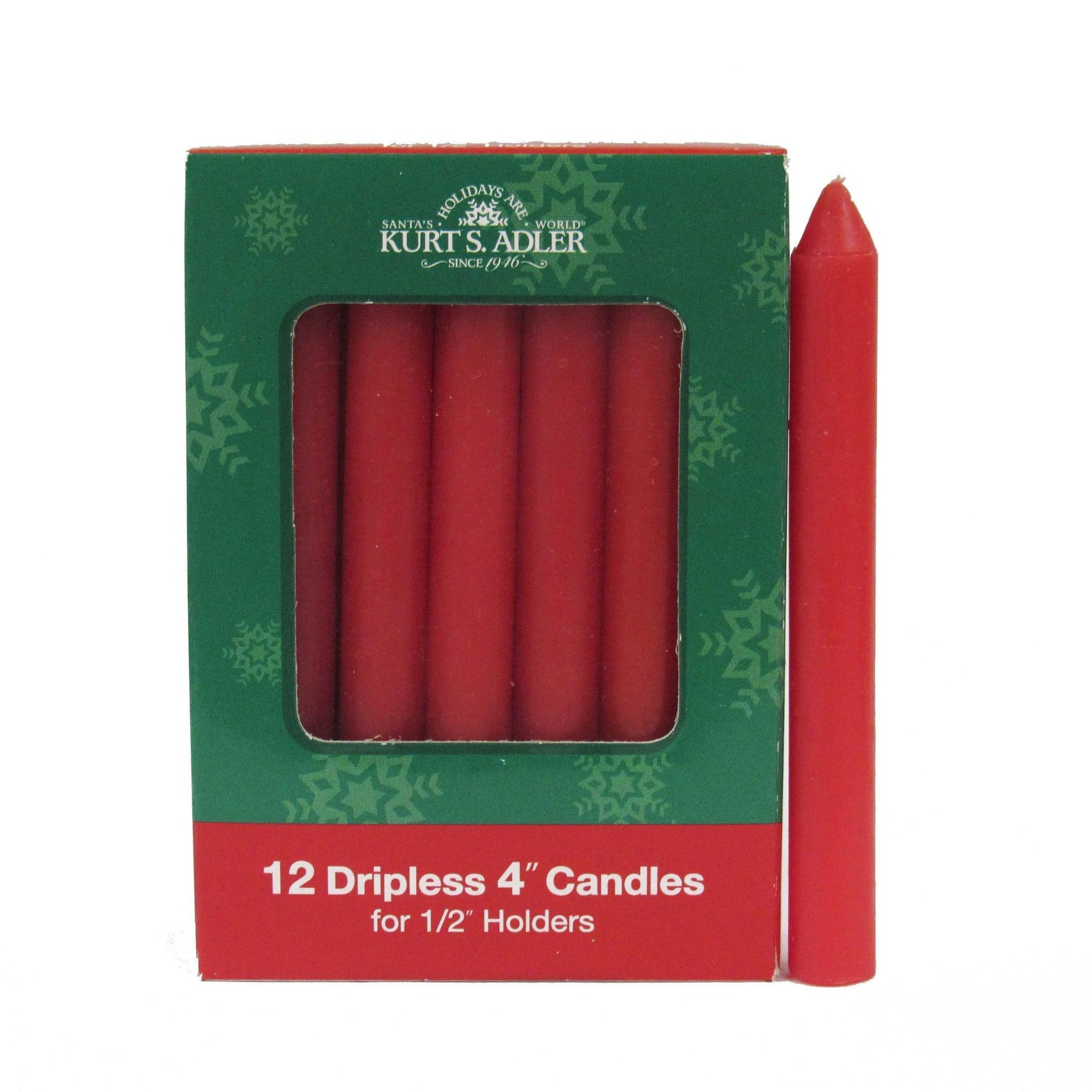 Kurt S. Adler Red dripless Candles 12 piece