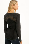 Lace Detail Long Sleeve Top | Charcoal