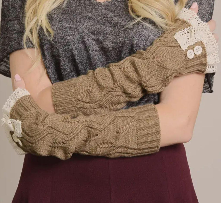 Lace Trim Arm Warmers