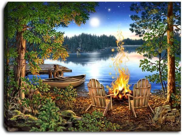 Lakeside - Lighted Tabletop Canvas