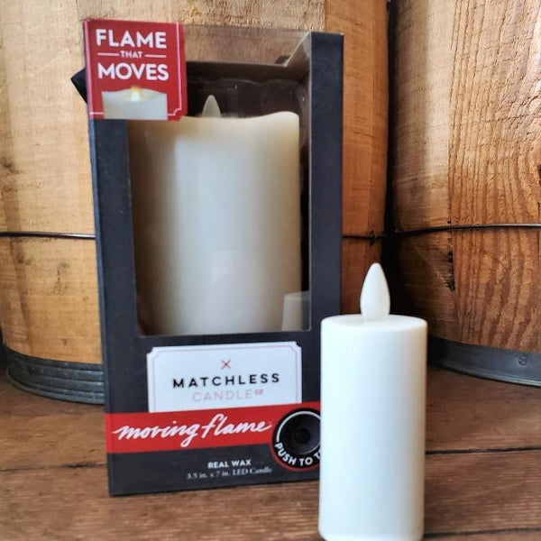 LED Matchless Candle w/ Moving Flame Large (7in)