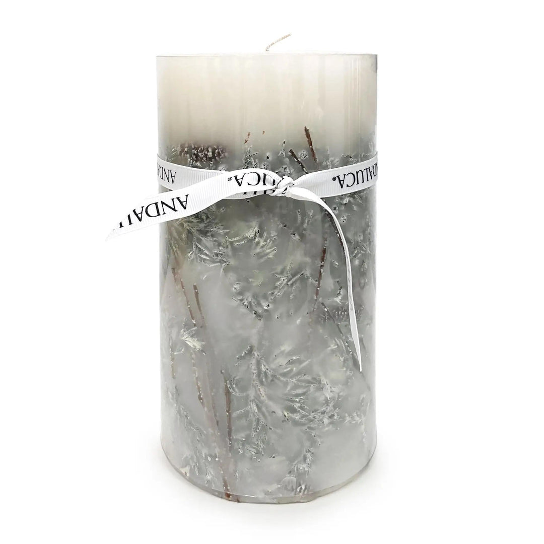 Botanical Pillar Candle | Frosted Pine Large