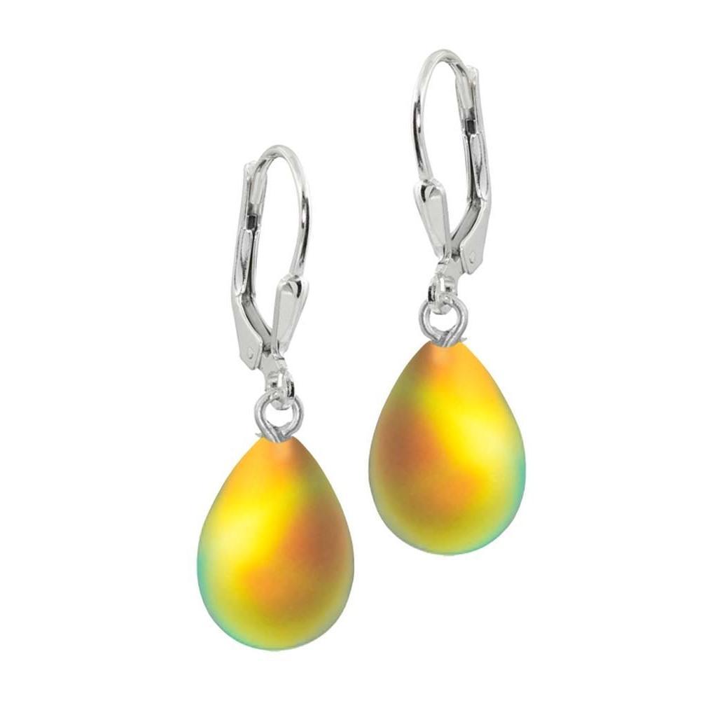 Leightworks Crystal Drop Earrings Frosted Fire