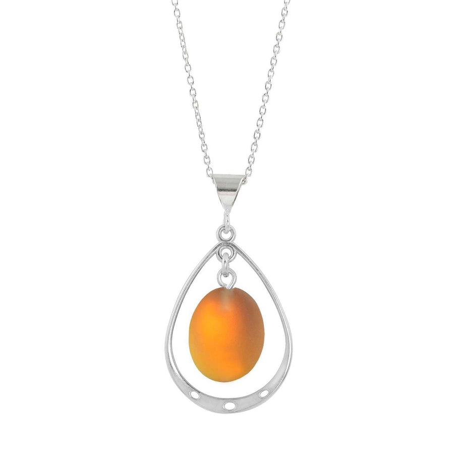Leightworks Crystal Oval Loop Drop Pendant Frosted Fire
