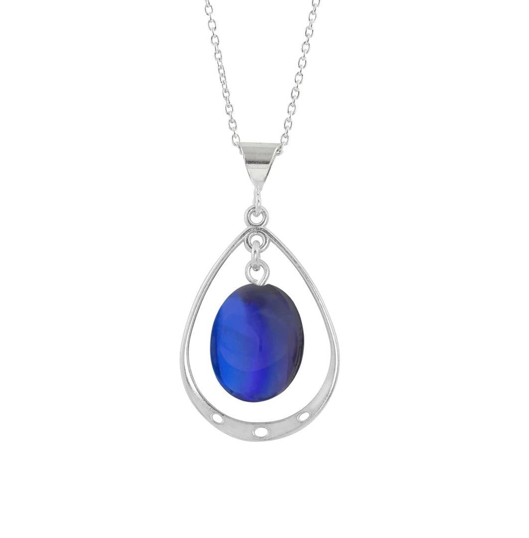 Leightworks Crystal Oval Loop Drop Pendant Polished Violet