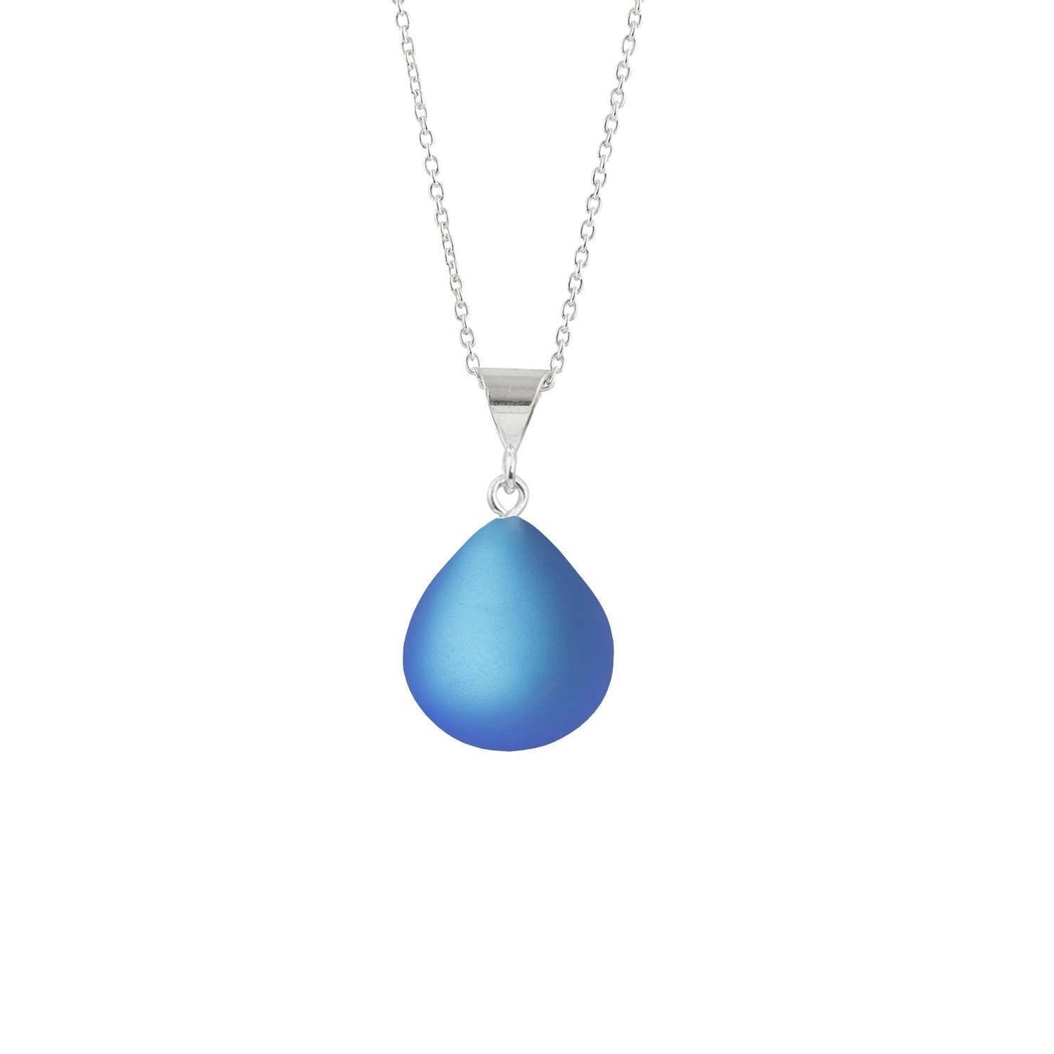 Leightworks Crystal Small Drop Pendant Frosted Blue