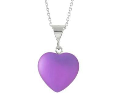 Leightworks Crystal Small Heart Pendant Frosted Pink