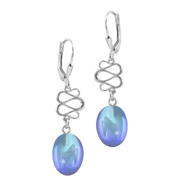 Leightworks Crystal Swirl Dangle Earrings Polished Blue