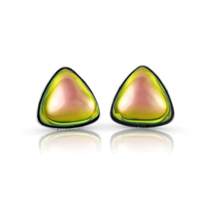 Leightworks Crystal Triangle Stud Earrings 5mm Polished Fire