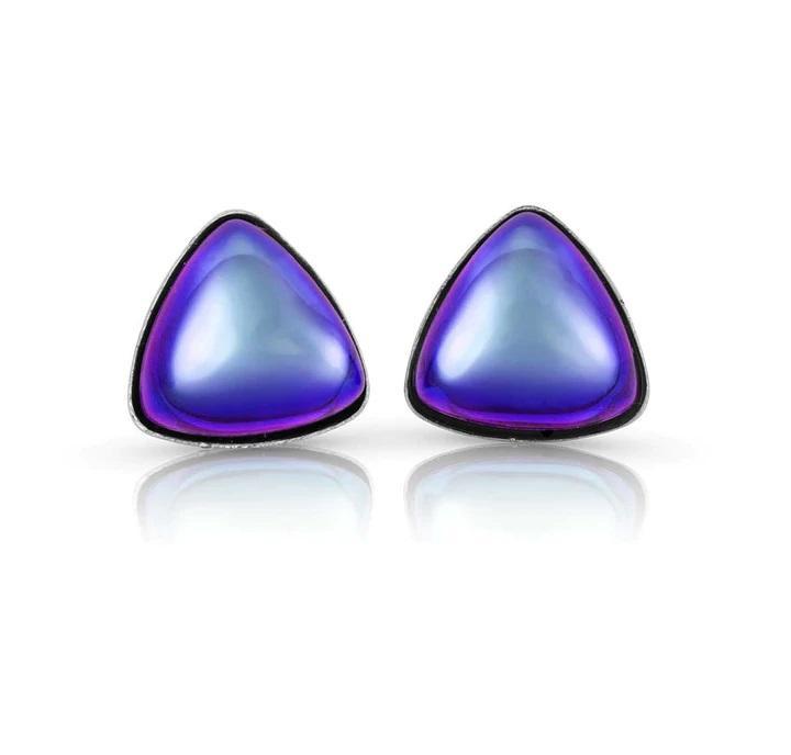 Leightworks Crystal Triangle Stud Earrings 5mm Polished Violet