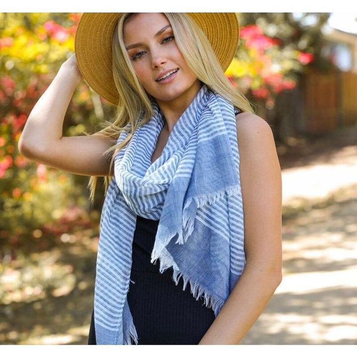 Lightweight Woven Striped Scarf