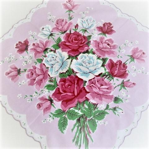 Lilac Rose Vintage Inspired Floral Hanky