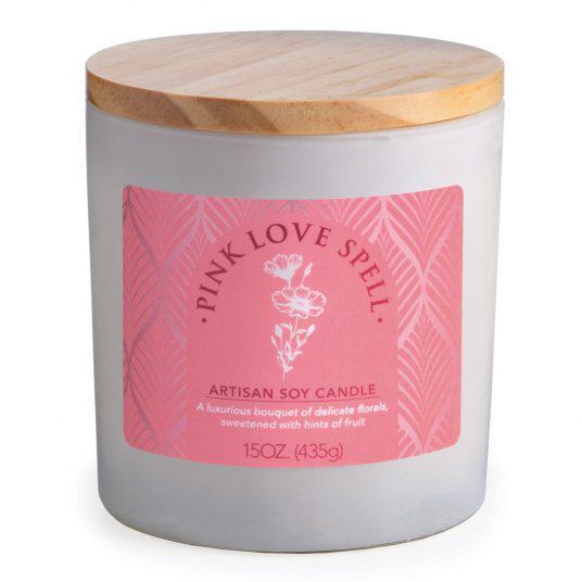 Limited Edition Double Wick Artisan Candle | Pink Love Spell