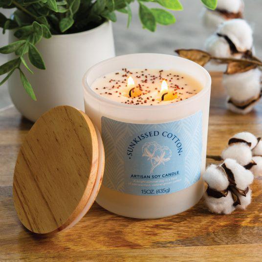 Limited Edition Double Wick Artisan Candle | Sunkissed Cotton