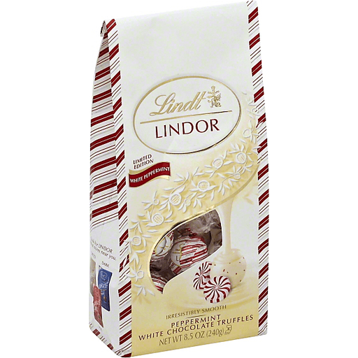 Lindt  Chocolate Truffles | Limited Edition Peppermint White Chocolate