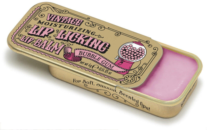 Lip Licking Bubble Gum Lip Balm Vintage Slider Tin
