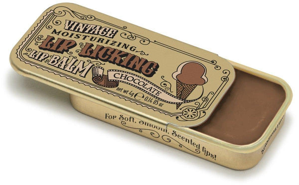 Lip Licking Chocolate Lip Balm Vintage Slider Tin