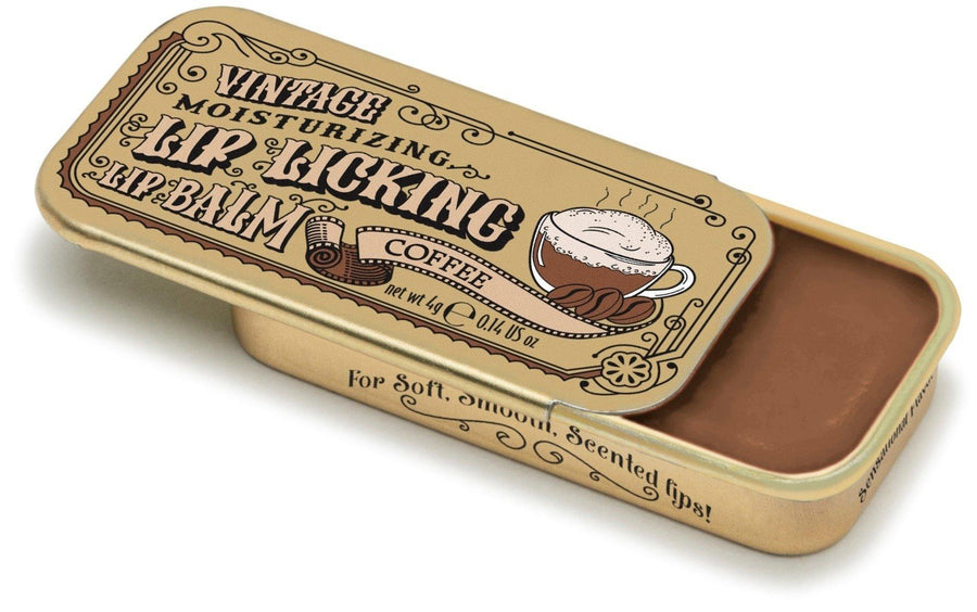 Lip Licking Coffee Lip Balm Vintage Slider Tin