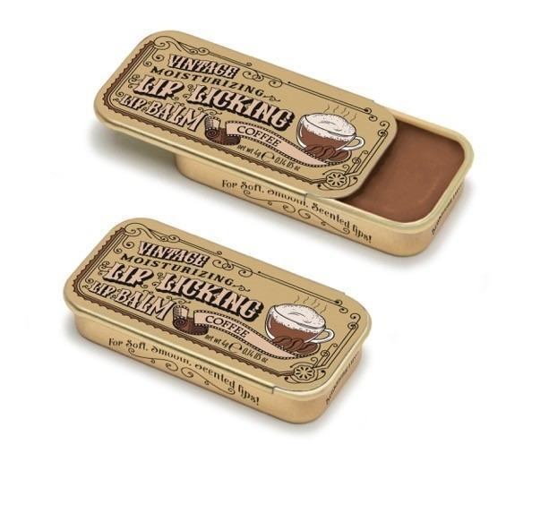 Lip Licking Coffee Lip Balm Vintage Slider Tin