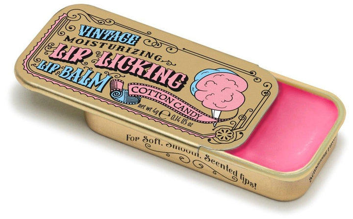 Lip Licking Cotton Candy Lip Balm Vintage Slider Tin