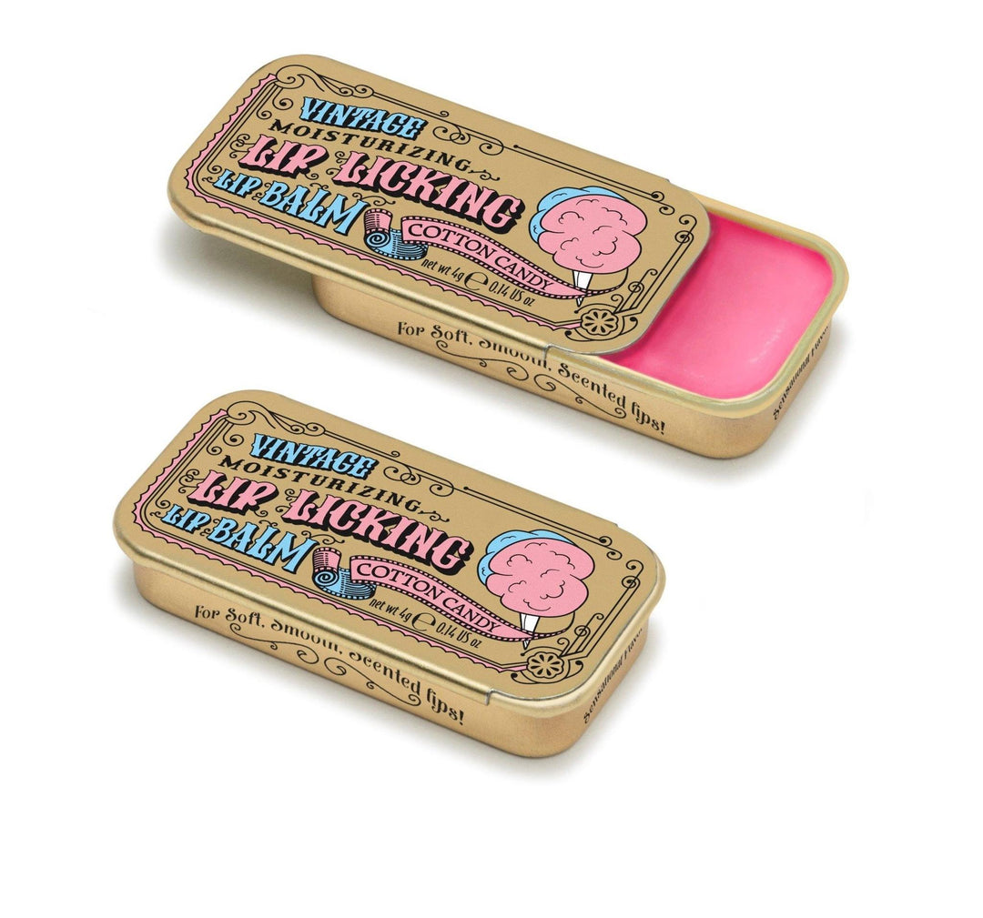 Lip Licking Cotton Candy Lip Balm Vintage Slider Tin