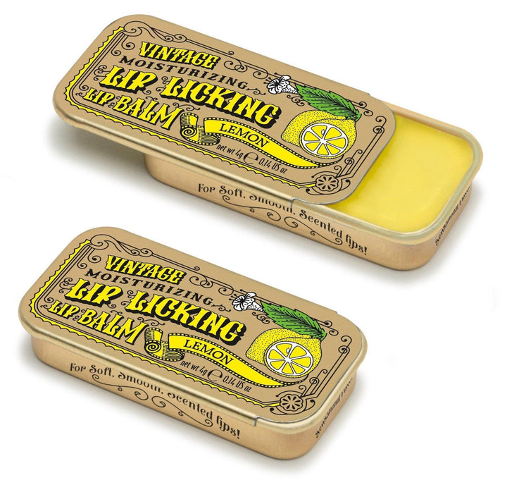 Lip Licking Lemon Lip Balm Vintage Slider Tin