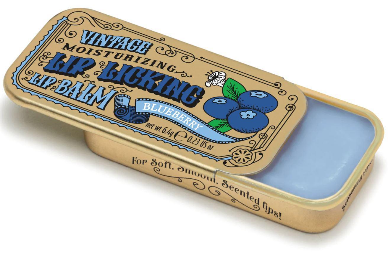 Lip Licking Lip Balm Vintage Slider Tin | Blueberry